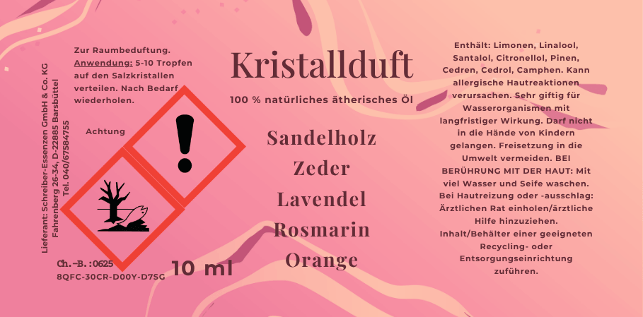 Duftkristalle Sandelholz mit ätherischem Öl